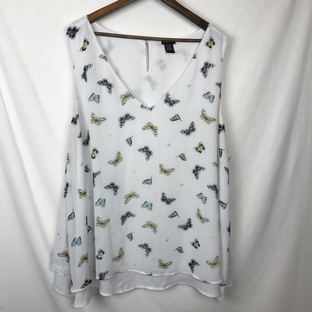 Torrid Butterfly Chiffon Layered Tank Top Size 4